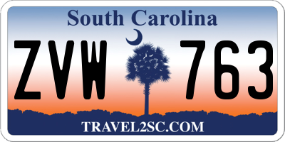 SC license plate ZVW763