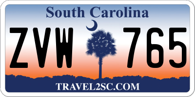 SC license plate ZVW765