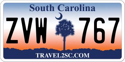 SC license plate ZVW767
