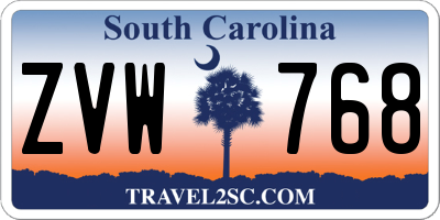 SC license plate ZVW768