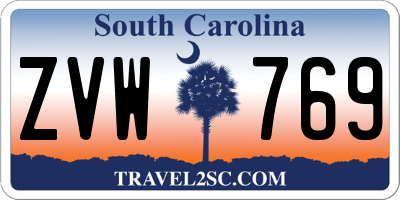 SC license plate ZVW769