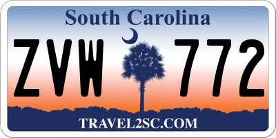 SC license plate ZVW772