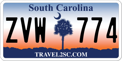 SC license plate ZVW774