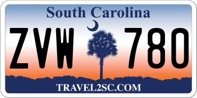 SC license plate ZVW780