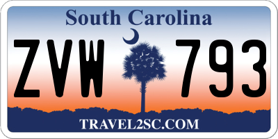 SC license plate ZVW793