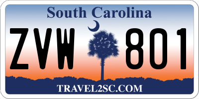 SC license plate ZVW801