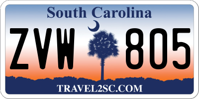 SC license plate ZVW805