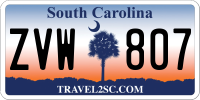 SC license plate ZVW807
