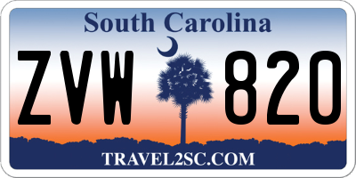 SC license plate ZVW820
