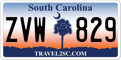 SC license plate ZVW829