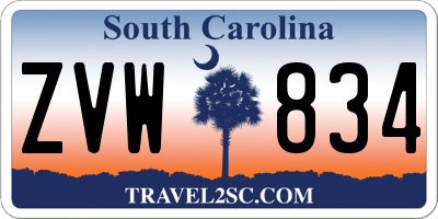 SC license plate ZVW834