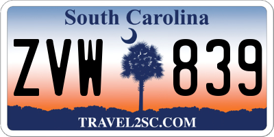 SC license plate ZVW839