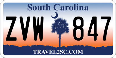 SC license plate ZVW847