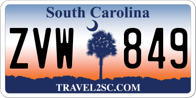SC license plate ZVW849