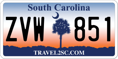 SC license plate ZVW851