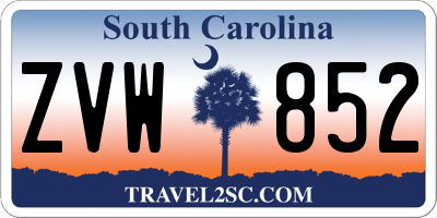 SC license plate ZVW852