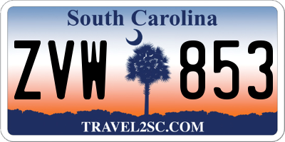 SC license plate ZVW853