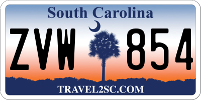 SC license plate ZVW854