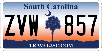 SC license plate ZVW857