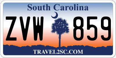 SC license plate ZVW859
