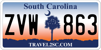 SC license plate ZVW863