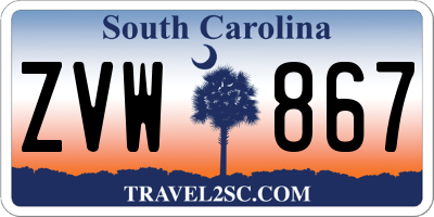 SC license plate ZVW867
