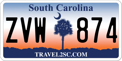 SC license plate ZVW874