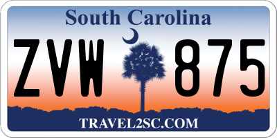 SC license plate ZVW875