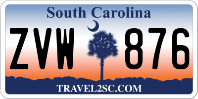 SC license plate ZVW876