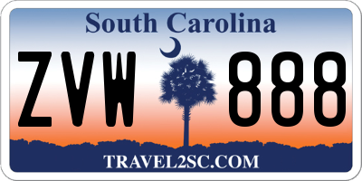 SC license plate ZVW888