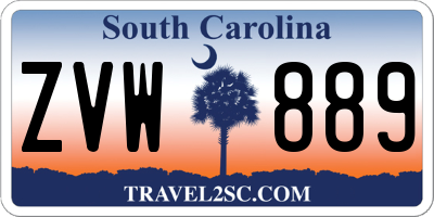SC license plate ZVW889
