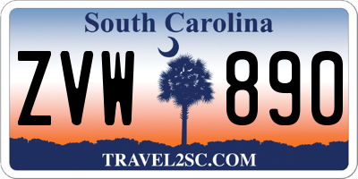 SC license plate ZVW890