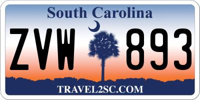SC license plate ZVW893