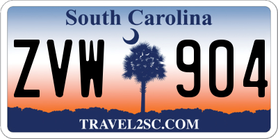 SC license plate ZVW904