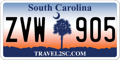 SC license plate ZVW905