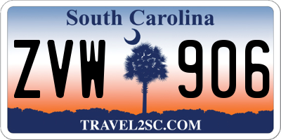 SC license plate ZVW906
