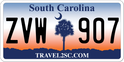 SC license plate ZVW907