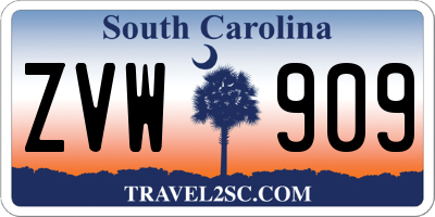 SC license plate ZVW909