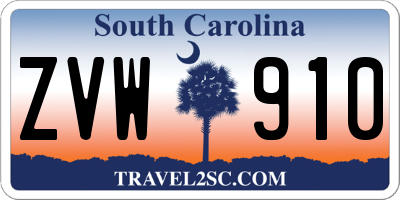 SC license plate ZVW910