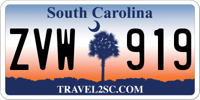 SC license plate ZVW919