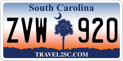 SC license plate ZVW920