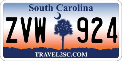 SC license plate ZVW924