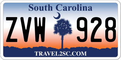 SC license plate ZVW928