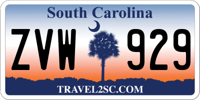 SC license plate ZVW929