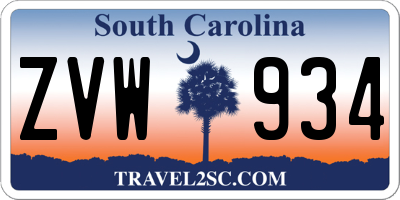 SC license plate ZVW934