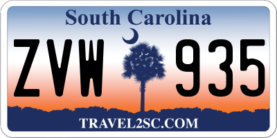 SC license plate ZVW935