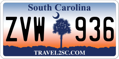 SC license plate ZVW936
