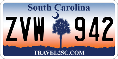 SC license plate ZVW942