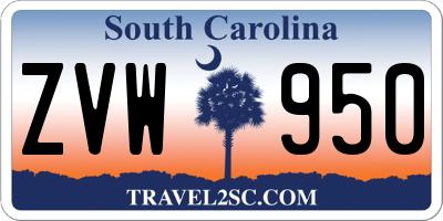 SC license plate ZVW950