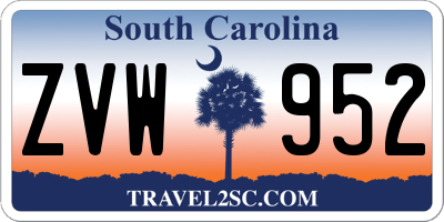 SC license plate ZVW952